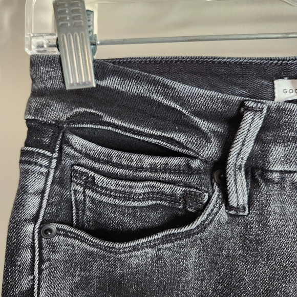 Good American Jeans womens 2/26 Black Good Waist Slit waistband skinny jeans - Picture 5 of 10